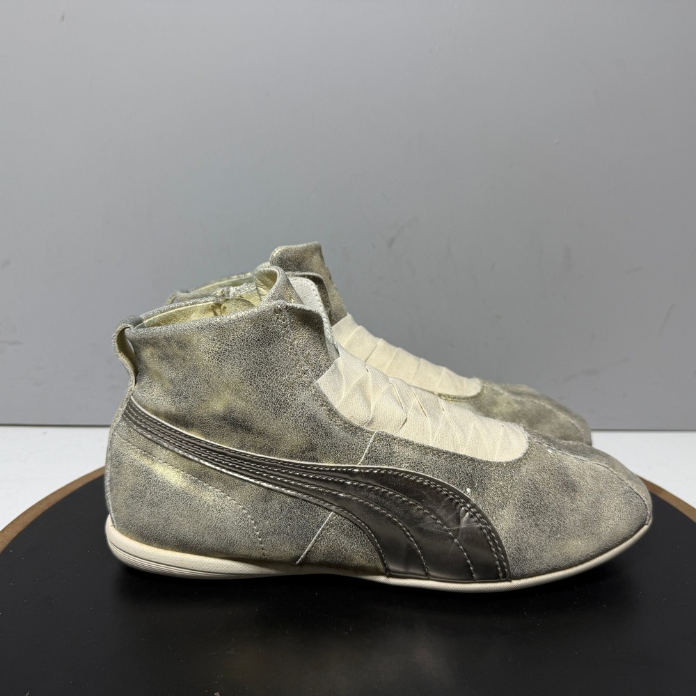 Puma Eskiva Mid Metallic Women Size 8.5 Boxing High Top Gold Sneakers Streetwear